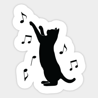 Playful Cat with Notes Sticker